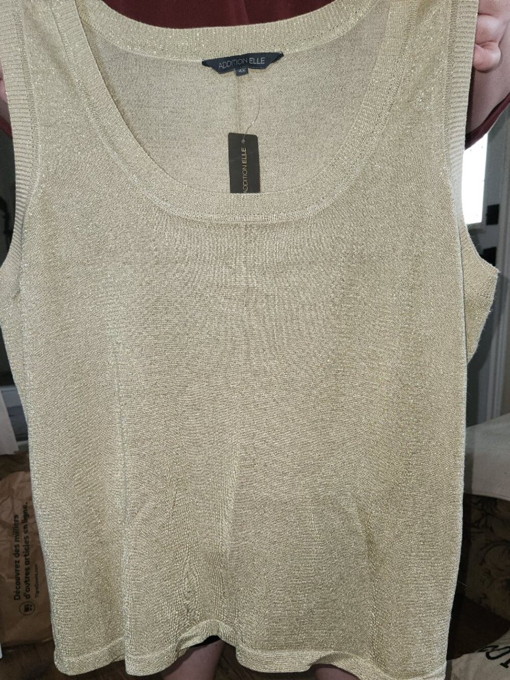 Metallic sleeveless top